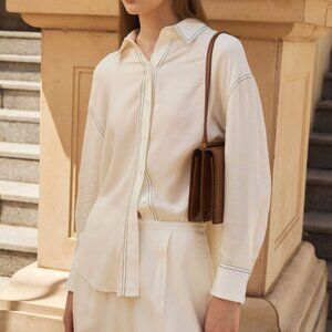 Contrast Stitch Oversized Shirt